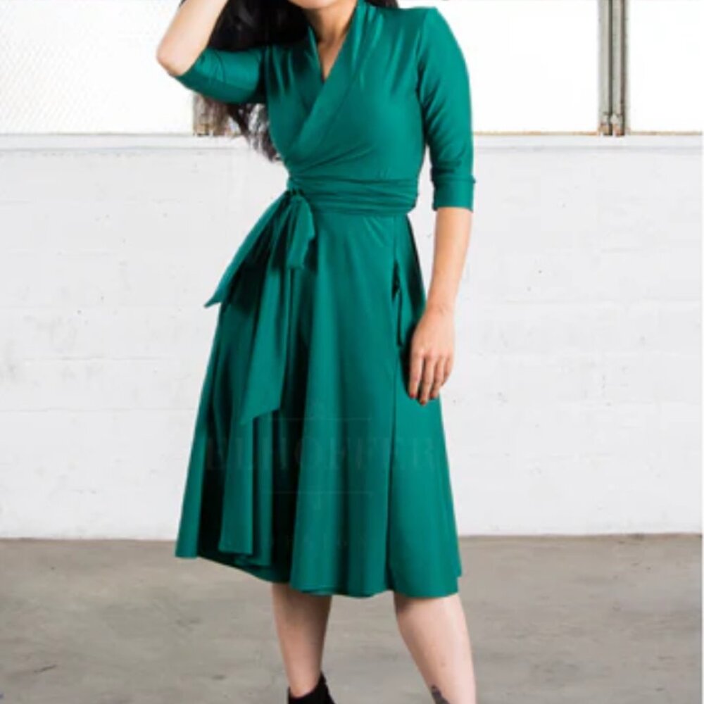 Teal Midi Wrap Dress